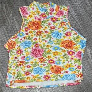 Big Bud Press Sleeveless Vintage Wallpaper floral Turtleneck